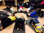 Image: Young residents doing yoga